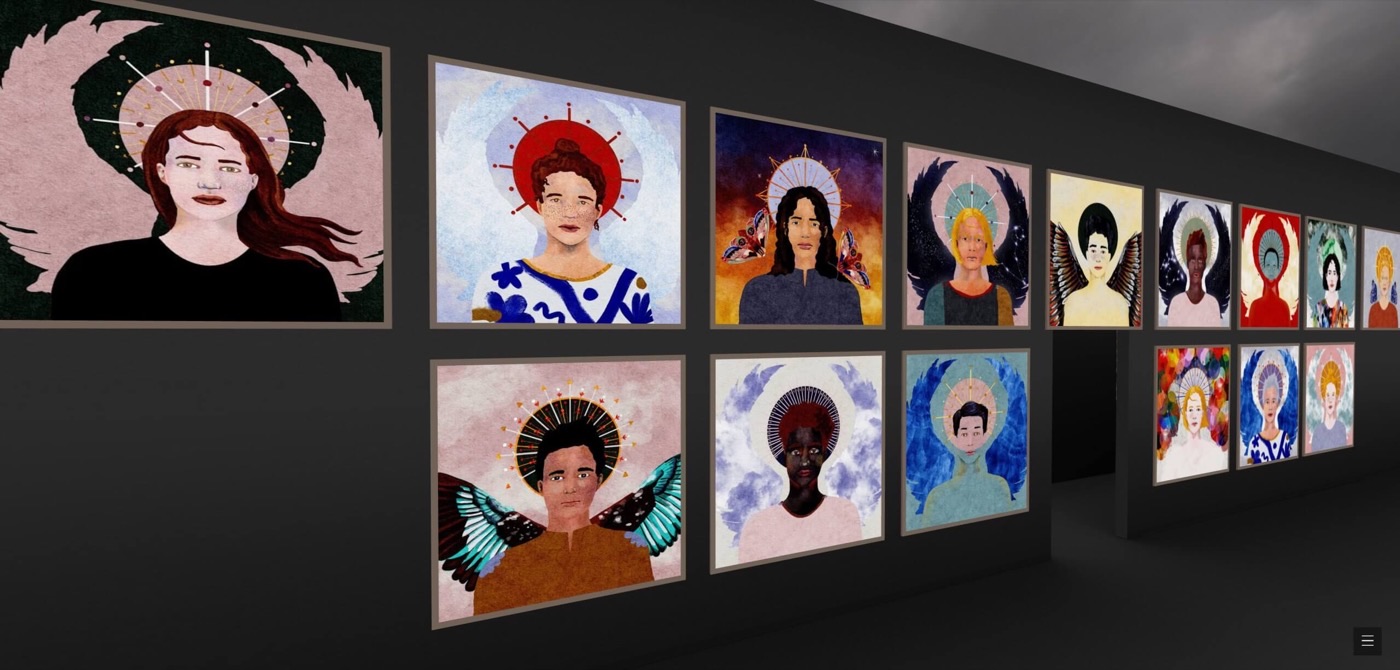 The angel wall in the virtual gallery